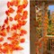 12 Pieces 92Ft Fall Leaf Garland Artificial Maple Leaves Garland Silk Autumn Hanging Vines Red Ivy Garland for Thanksgiving Home Wedding Party Garden Fireplace Christmas Decor
